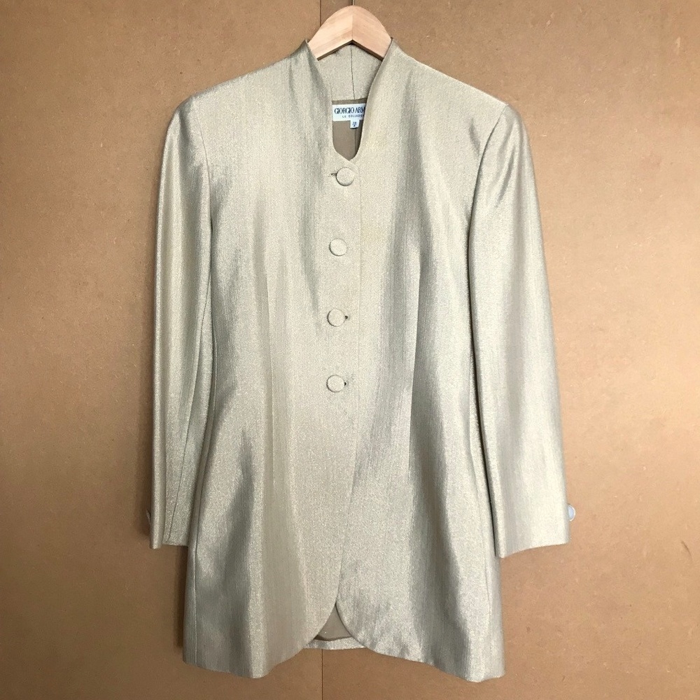 Giorgio Armani Gold Metallic Blazer Size 4